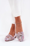 Ażurowe Baleriny Z Kokardką W Kwiaty Eko Zamszowe Multikolor Amepitrea