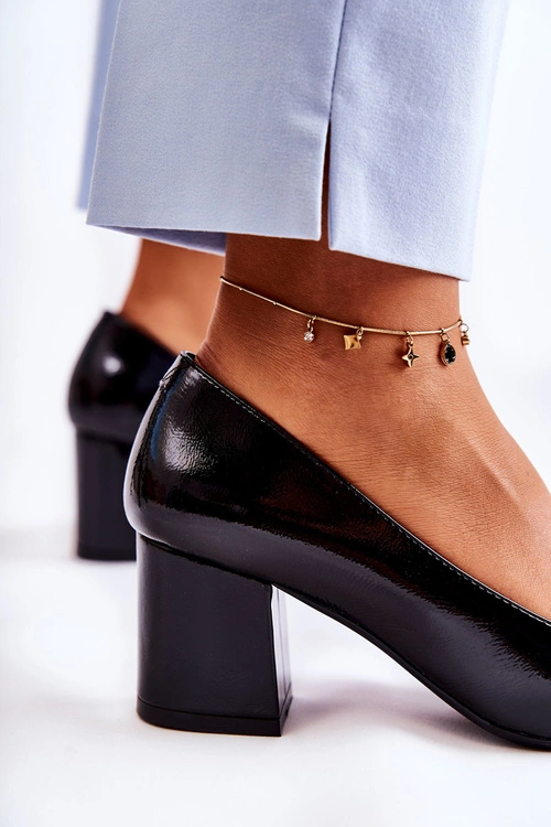 Lakierowane Czółenka Sergio Leone PB411 Czarne