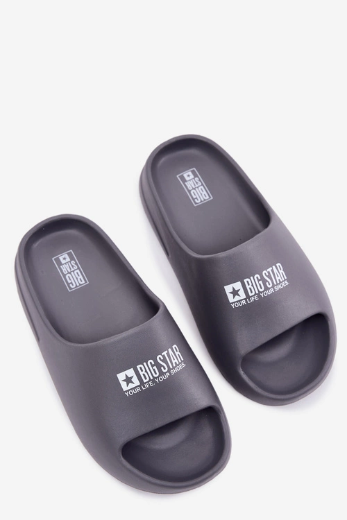 Piankowe Klapki Męskie Z Logo Big Star RR174A013 Szare