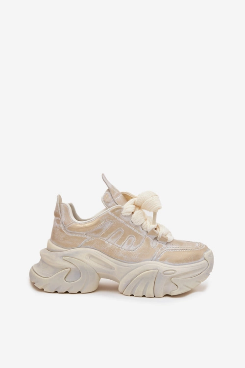 Skórzane Sneakersy Damskie GOE SS2N4009 Złote