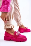 Damskie Mokasyny Na Platformie Z Ozdobami Fuksja Brenda