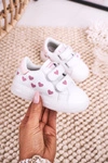 Dziecięce Sportowe Buty Ze Świecącą Podeszwą LED Biało-Różowe Boomer