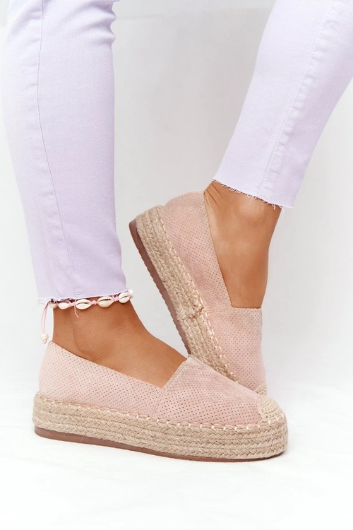 Espadryle Na Słomkowej Platformie Beżowe Highway