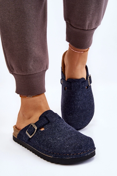 Damskie Papcie Klapki Profilaktyczne Inblu DJ-07-041 Granatowe