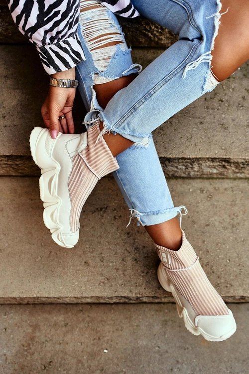 Damskie Buty Sportowe Wysokie Big Star Białe GG274608