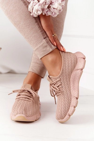 Damskie Sportowe Buty Sneakersy Beżowe Training