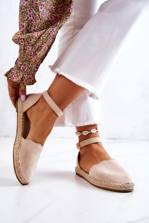 Damskie Espadryle Na Sprzączkę Jasnobeżowe Bonetti