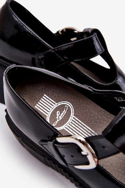 Modne Lakierowane Półbuty Na Masywnej Platformie Czarne Colson