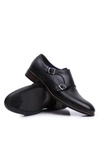 Półbuty Męskie Skórzane Monk Nikopol Czarne 1720