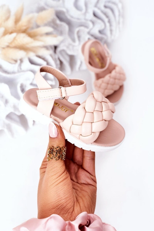 Dziecięce Sandały Z Plecionką Różowe Adella