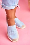 Klasyczne Damskie Espadryle Niebieskie Flaure 