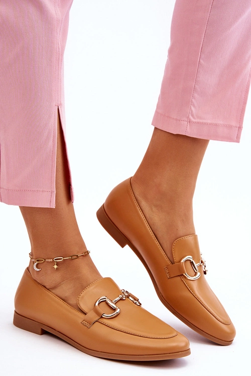 Klasyczne Damskie Mokasyny Z Ozdobą Camel Jamie