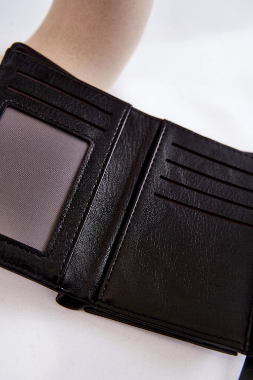 Damski Mały Portfel Na Magnes Czarny Zaya