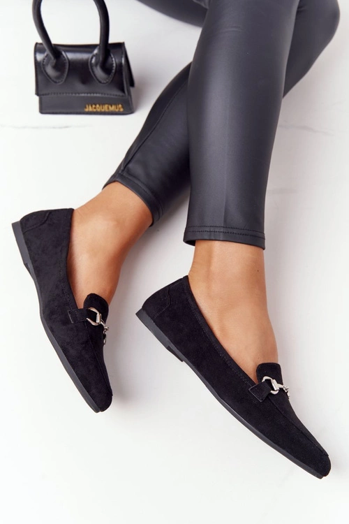 Damskie Mokasyny Sergio Leone MK711 Zamszowe Czarne