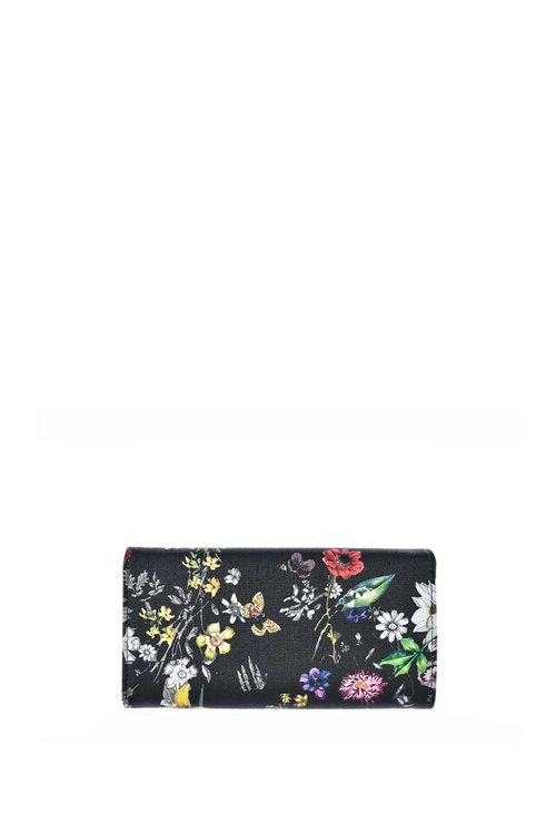 Damski Duży Portfel Kwiaty Big Star JJ674015 Czarny