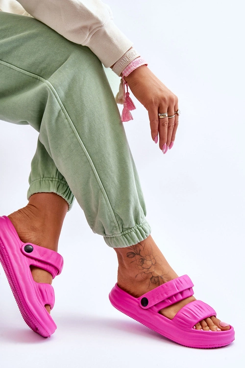 Piankowe Klapki Sandałki Fuksja Lirell