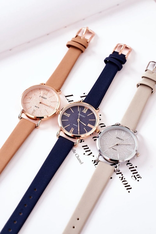 Zegarek Na Skórzanym Pasku Bez Niklu ERNEST Nude