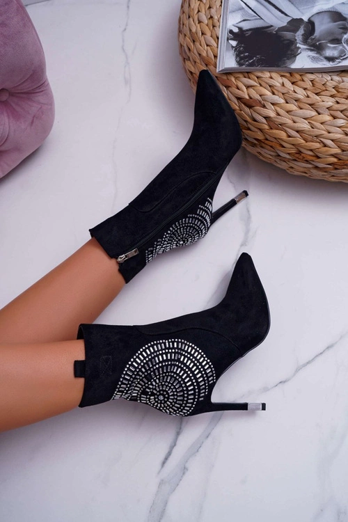 Botki Damskie Na Szpilce Czarne Fashionable