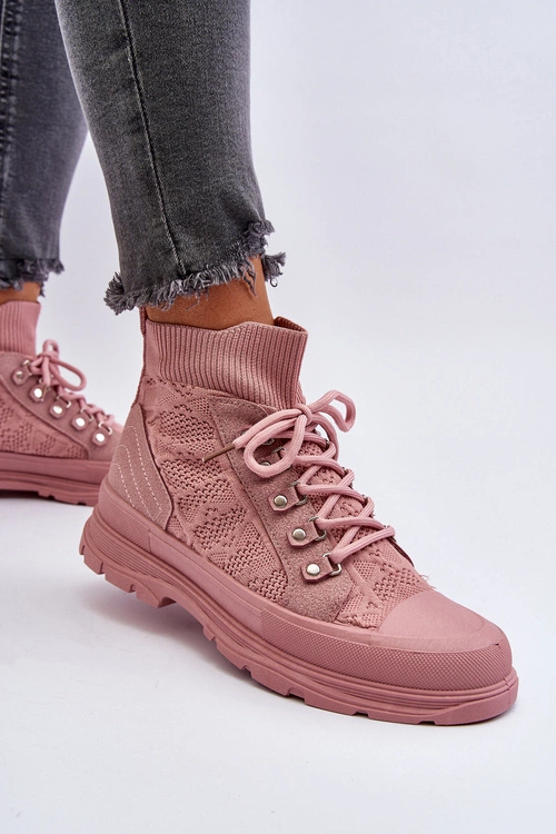 Damskie Trampki Z Elastyczną Cholewką Różowe Kalyne