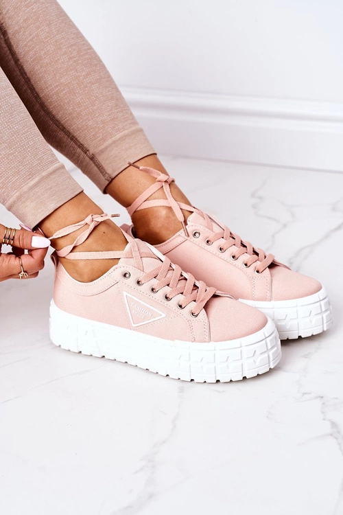 Damskie Tenisówki Na Platformie Różowe Big City Life