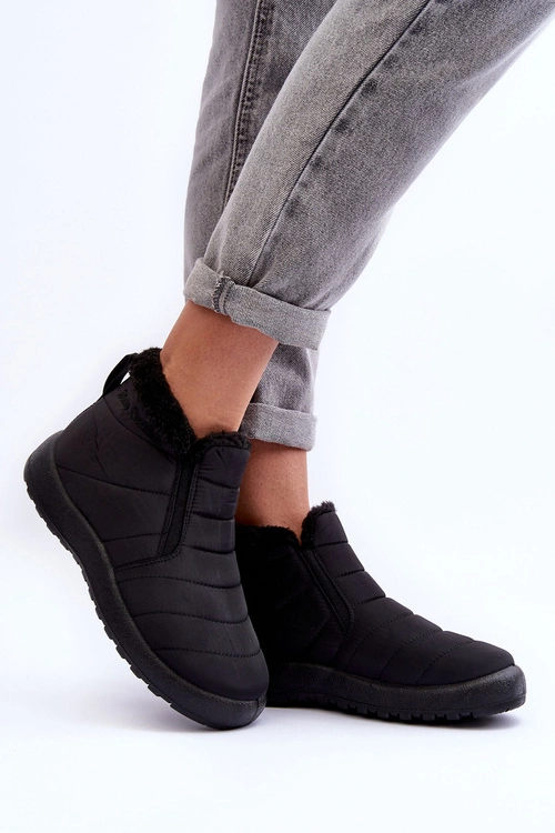 Ocieplane Niskie Damskie Śniegowce Czarne Enmore