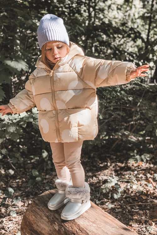Ocieplane Dziecięce Botki Śniegowce Z Futerkiem Srebrne JellyBeans