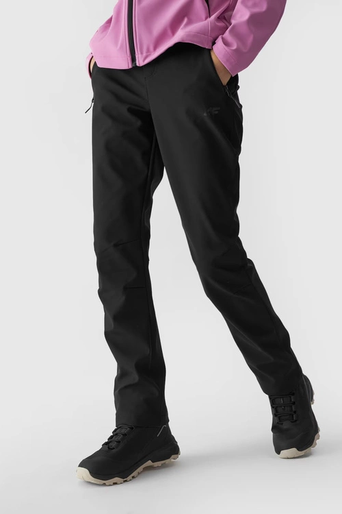 Spodnie trekkingowe Softshellowe Membrana 5000 Damskie 4F 4FWAW24TFTRF0784-20S Czarne