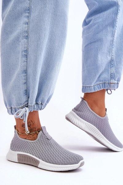Klasyczne Wsuwane Buty Sportowe Szare Frankie