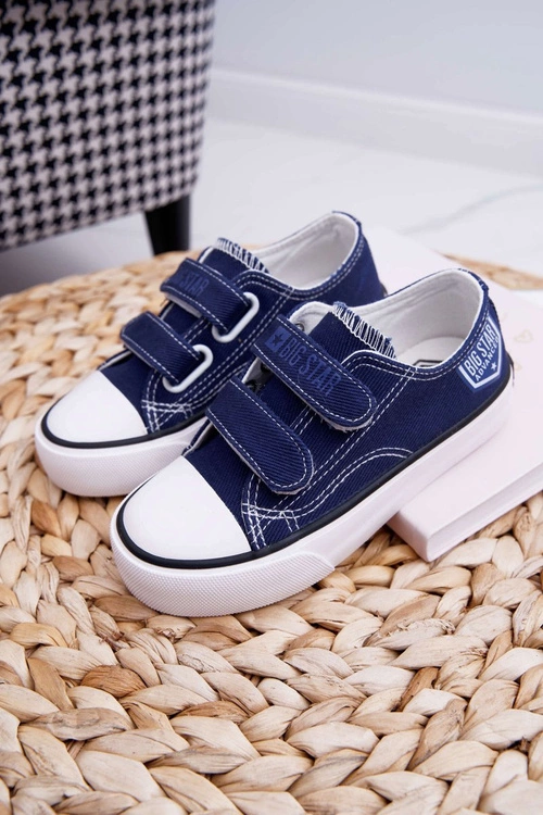 Dziecięce Trampki Na Rzepy Big Star FF374064 Granatowe