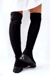 Zamszowe Kozaki Za Kolano Na Suwak Czarne Creen