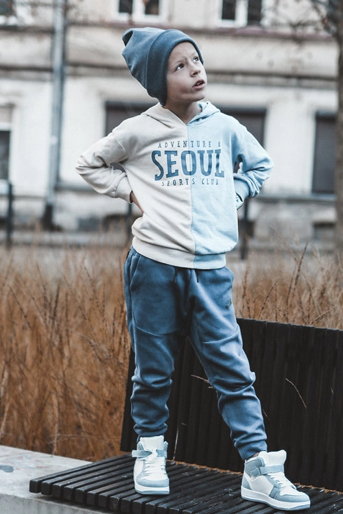 Dziecięce Buty Sportowe Jeansowe Biało-Niebieskie Milara