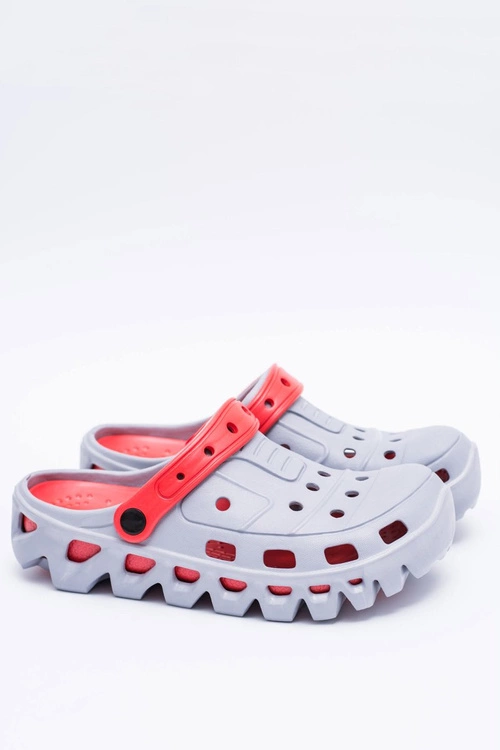 Szare Męskie Ogrodowe Lekkie Klapki Kroksy Eva