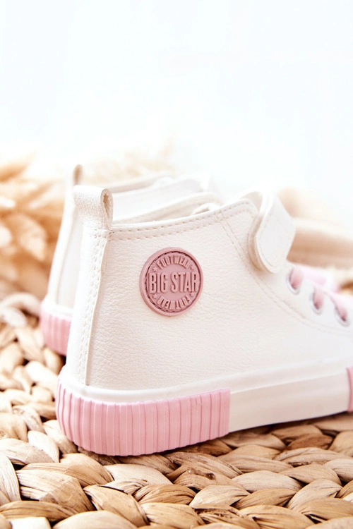 Dziecięce Wysokie Trampki Na Rzepy BIG STAR II374014 Białe