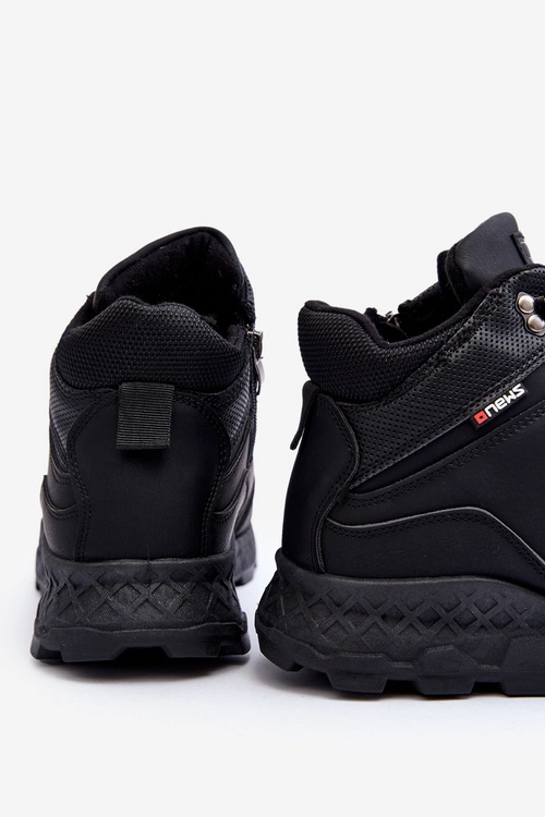 Męskie Ocieplane Buty Trekkingowe Czarne Daviana