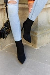 Damskie Botki Ze Skarpetą Na Szpilce Czarne Last Night