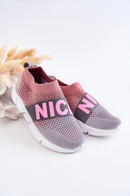 Dziecięce Sportowe Buty Wsuwane Różowo-Szare Cobby