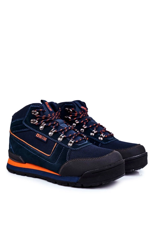Trekkingowe Męskie Buty Big Star Outdoor Granatowe GG174199