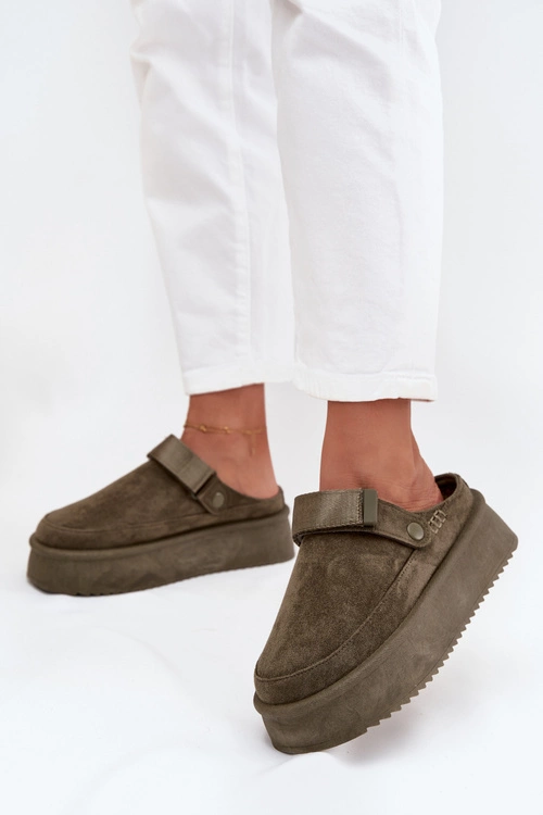 Śniegowce Damskie Na Platformie Z Rzepem Ciemnozielone Jorielle