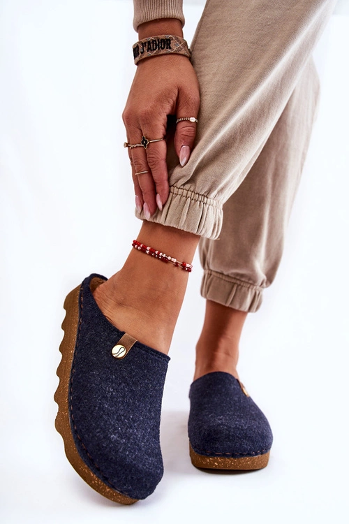 Domowe Papcie Klapki Profilaktyczne Inblu DK-08-041 Granatowe