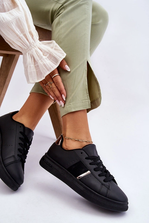 Damskie Sportowe Buty Na Platformie Czarne Soris