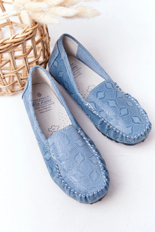 Skórzane Mokasyny RIO FLORE Eco-Friendly Niebieskie