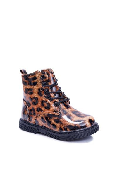 Dziecięce Botki Ocieplane Futerkiem Trapery Panterka Darsin