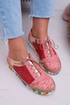 Damskie Skórzane Półbuty Maciejka Koralowe 03339-18