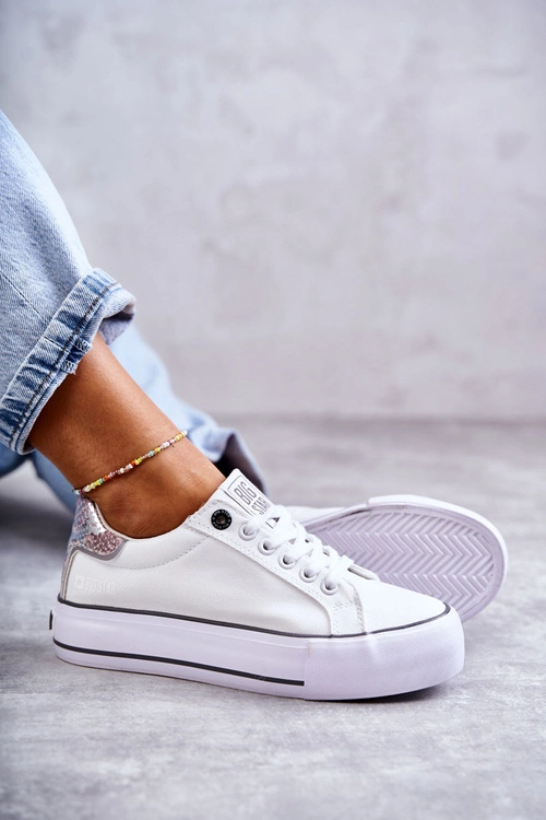 Damskie Materiałowe Trampki Big Star KK274037 Białe