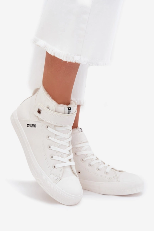 Skórzane Ocieplane Trampki BIG STAR V274541FW Białe