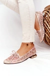 Ażurowe Mokasyny Na Złotym Obcasie Vinceza 21-10602 Multikolor
