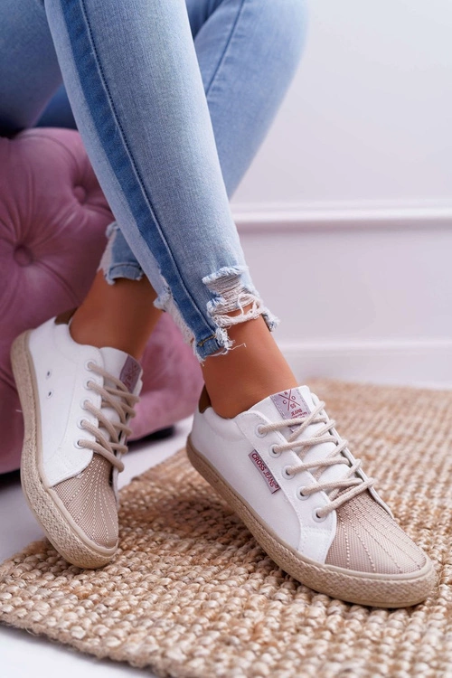 Trampki Damskie Cross Jeans Białe DD2R4095