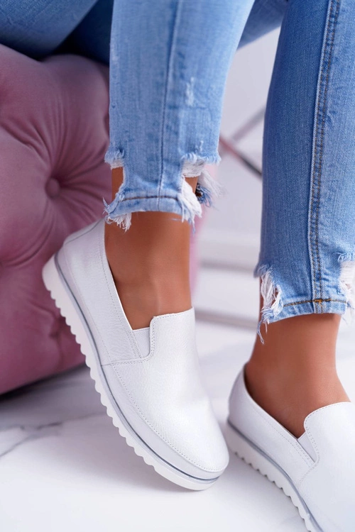 Mokasyny Damskie Sergio Leone Srebrne Magento