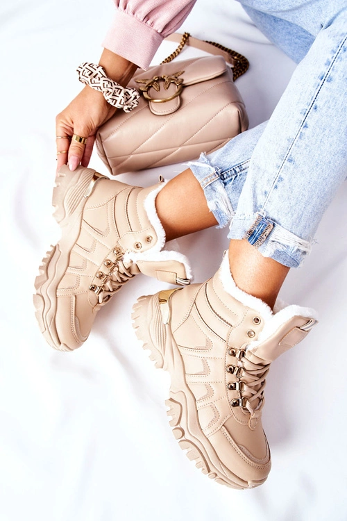 Damskie Ocieplane Trapery Beżowe Hareshaw