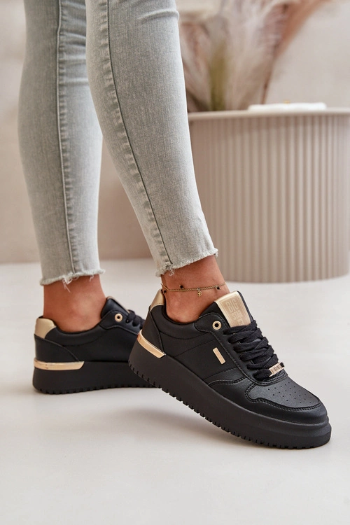 Sneakersy Damskie Na Platformie Big Star OO274758 HI-POLY SYSTEM Czarne